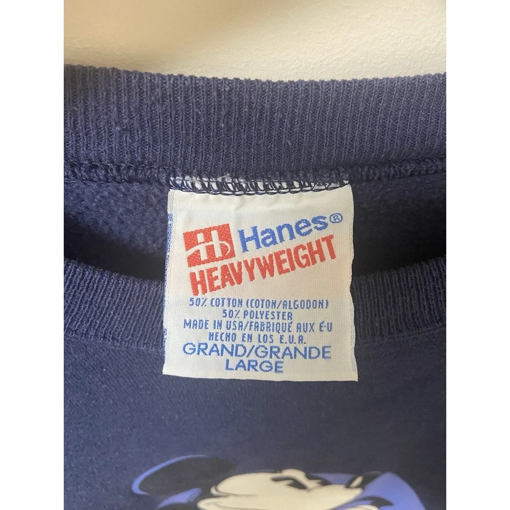 VTG Disney Mickey‎ Mouse Original Navy Blue Crewneck Sweatshirt Pullover L 90s